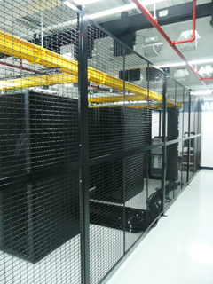 WireCrafters Server and Network Colocation Cage with server racks