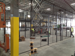 Wire Partitions Installed to Secure Inventory Inside Kohls Distribution Center