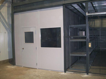 Carswell Air Force Base Modular Office with wire partition cage