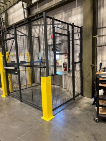 840 Woven Mesh Drive Cage with Service Window Hinged Door Case Study