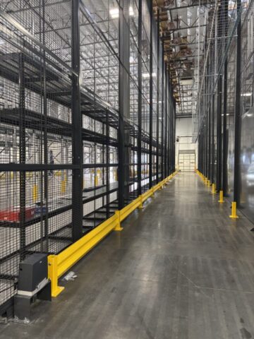 Grey 840 Woven Wire Security Cage Santa Clara Floor to Ceiling Electric Door Opener Case Study 02