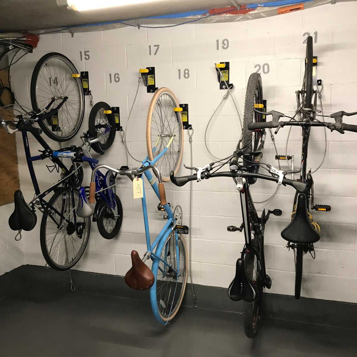 wall mounted wire bike storage