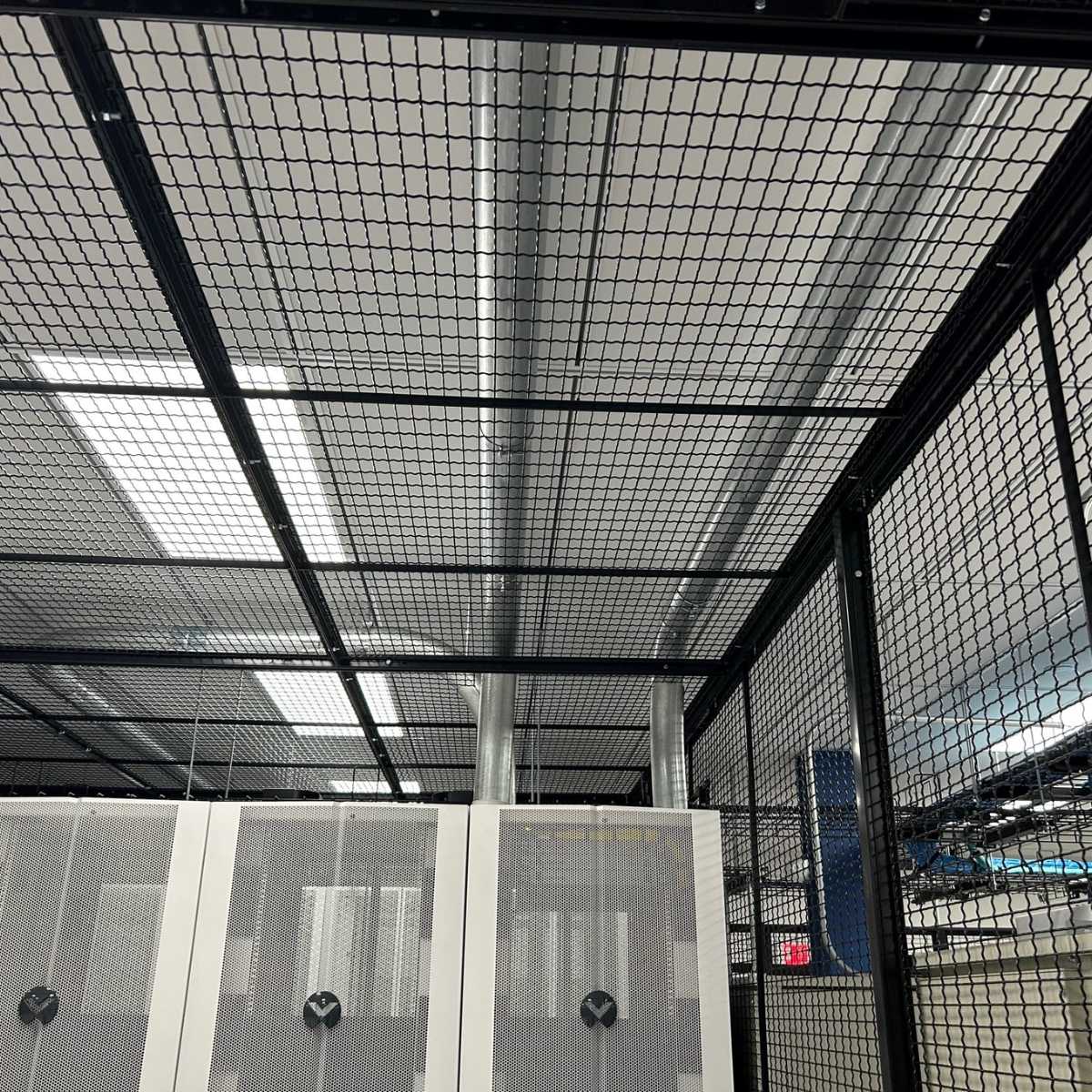 black mesh cage with ceiling